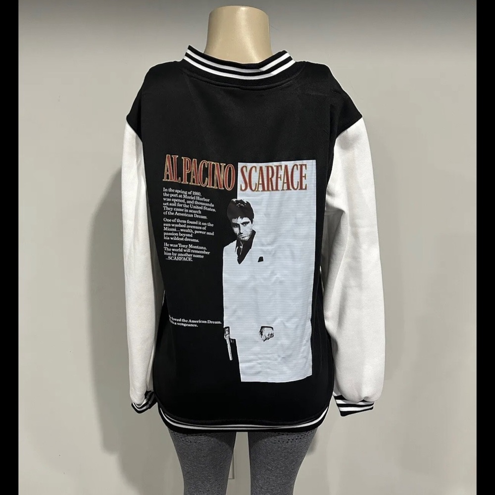 Scarface Jacket Size Medium Bomber Coat New Black Unisex